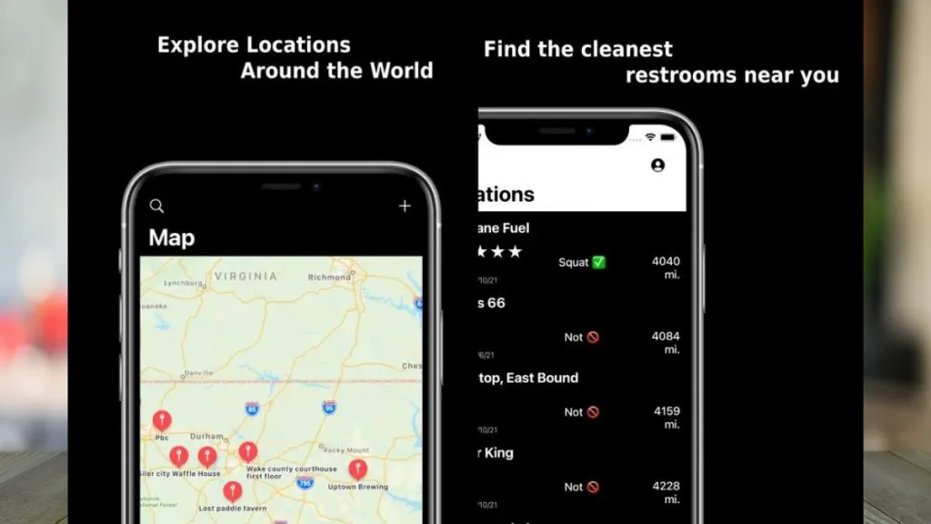 SitOrSquat App to find public restroom near me